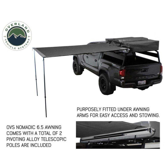 HD Nomadic 2.0 - 6.5' Awning - Grey Body, Green Trim & Black Travel Cover