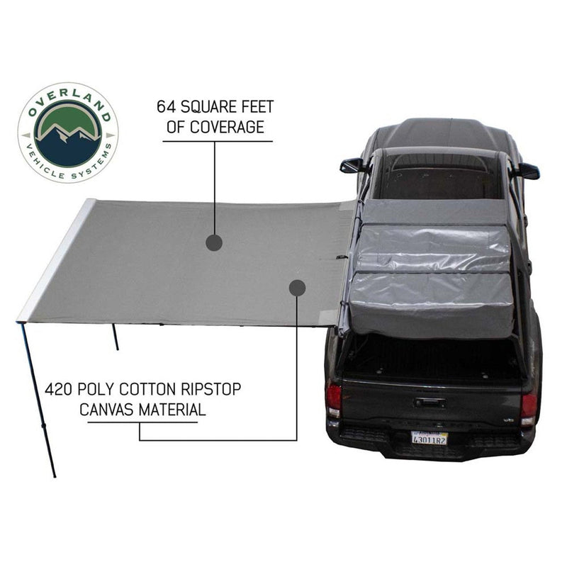 Load image into Gallery viewer, HD Nomadic 2.0 - 6.5' Awning - Grey Body, Green Trim &amp; Black Travel Cover
