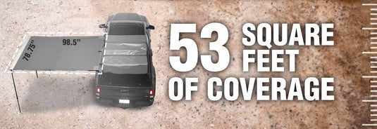 HD Nomadic 2.0 - 6.5' Awning - Grey Body, Green Trim & Black Travel Cover