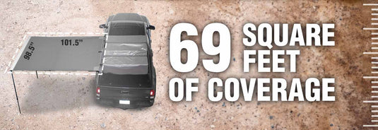 HD Nomadic 2.5 - 8.0' Awning - Grey Body, Green Trim & Black Travel Cover