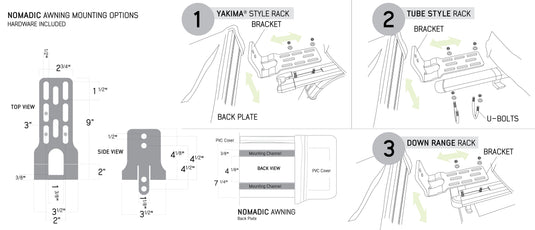HD Nomadic 270 Degree Awning - Driver Side - Dark Gray Awning with Black Cover
