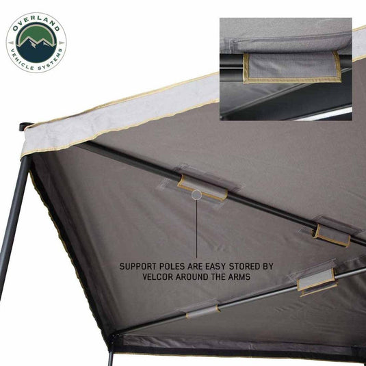 HD Nomadic 270 LTE Awning - Passenger Side - Dark Gray with Black Travel Cover Universal