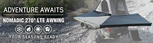HD Nomadic 270 LTE Awning - Passenger Side - Dark Gray with Black Travel Cover Universal