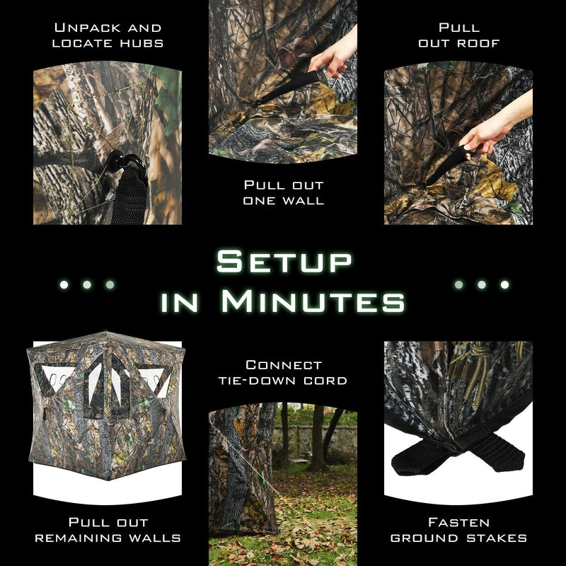 Load image into Gallery viewer, 3 Person Portable Pop-Up Ground Tent with Gun Ports and Carrying Bag
