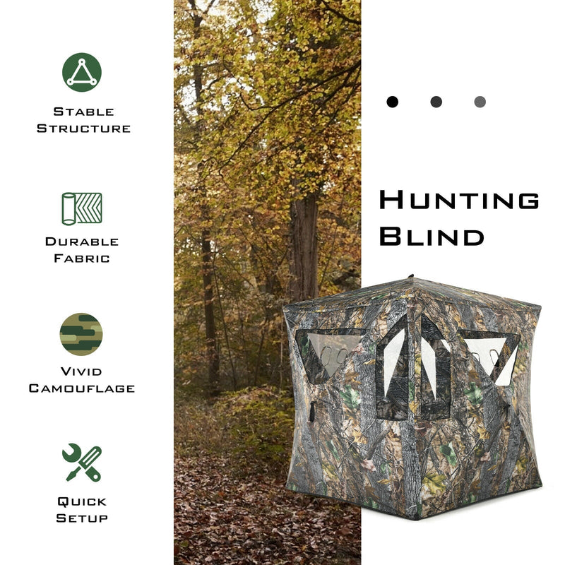 Load image into Gallery viewer, 3 Person Portable Pop-Up Ground Tent with Gun Ports and Carrying Bag
