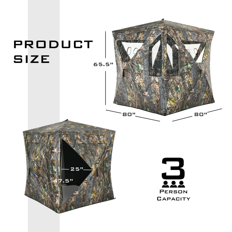 Load image into Gallery viewer, 3 Person Portable Pop-Up Ground Tent with Gun Ports and Carrying Bag
