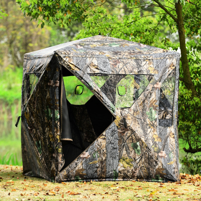 Load image into Gallery viewer, 3 Person Portable Pop-Up Ground Tent with Gun Ports and Carrying Bag
