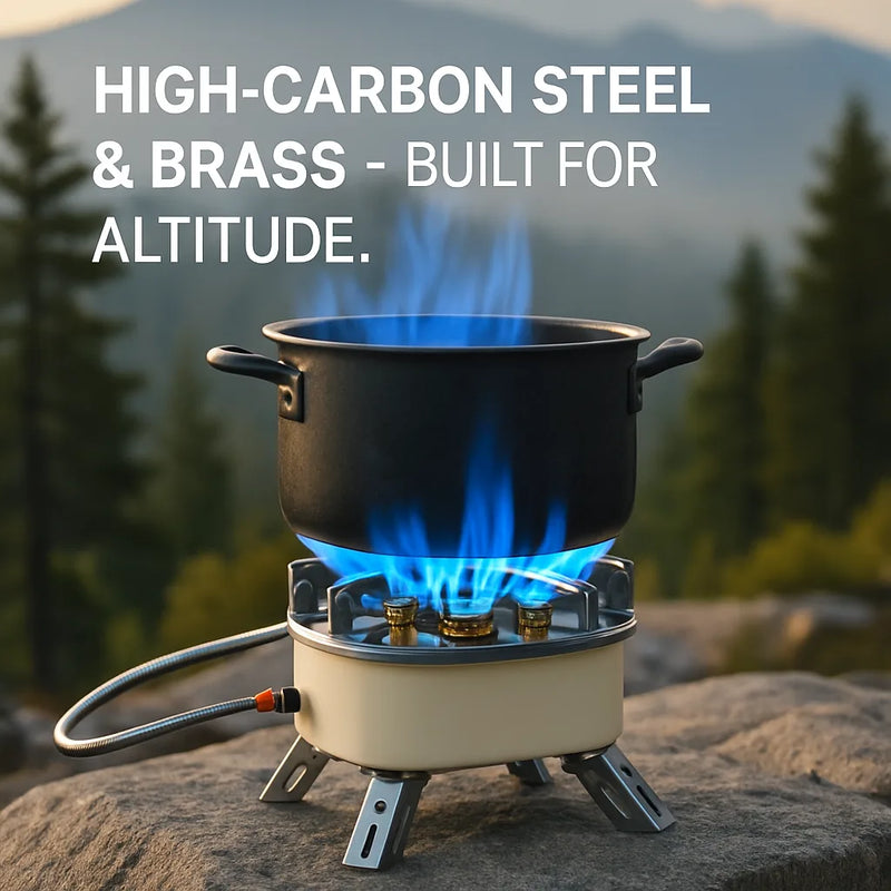Load image into Gallery viewer, 13000W Portable Windproof Camping Stove Five-head Gas Cooking Burner with Piezo Ignition Stepless Flame Control Fit For ISO-butane, Propane, Butane Fu
