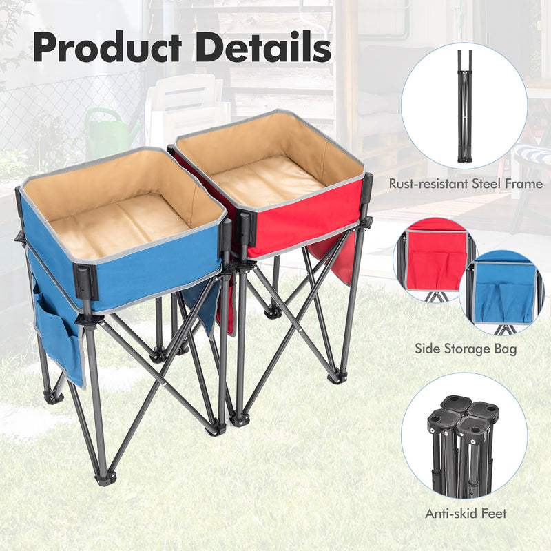 Load image into Gallery viewer, 2 Pieces Folding Camping Tables with Large Capacity Storage Sink for Picnic
