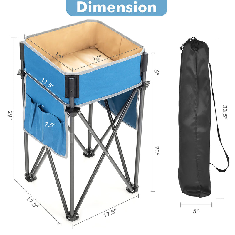 Load image into Gallery viewer, 2 Pieces Folding Camping Tables with Large Capacity Storage Sink for Picnic
