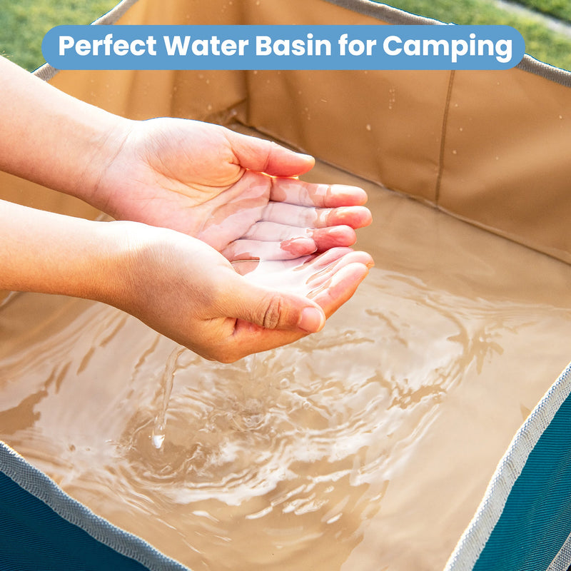 Load image into Gallery viewer, 2 Pieces Folding Camping Tables with Large Capacity Storage Sink for Picnic
