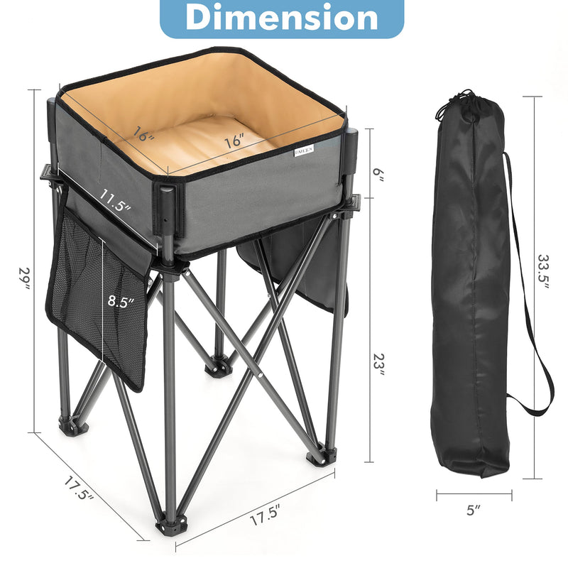 Load image into Gallery viewer, 2 Pieces Folding Camping Tables with Large Capacity Storage Sink for Picnic
