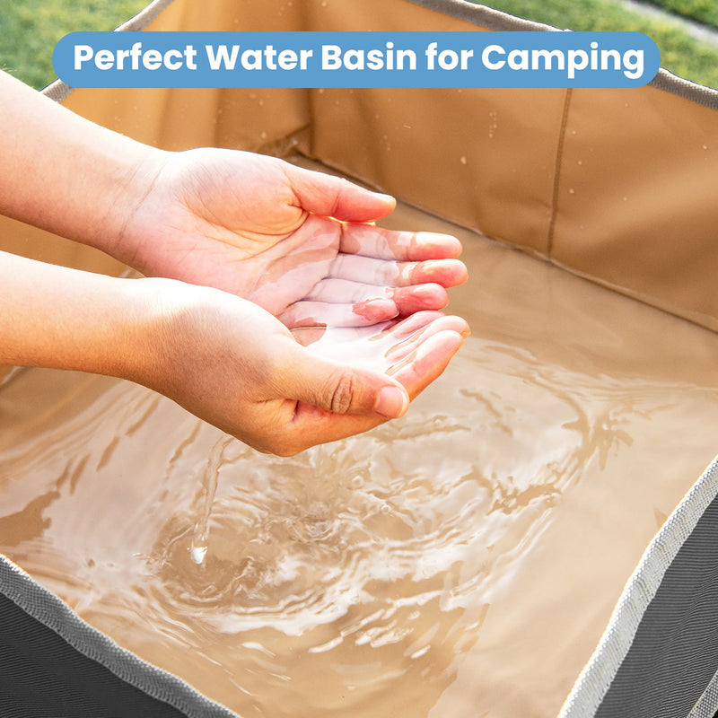 Load image into Gallery viewer, 2 Pieces Folding Camping Tables with Large Capacity Storage Sink for Picnic
