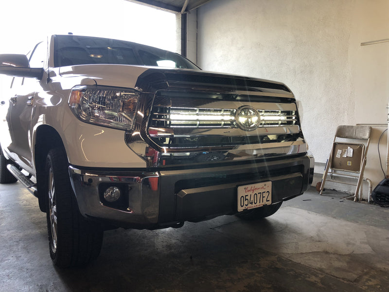 Load image into Gallery viewer, 42" Hidden Grille Curved LED Light Bar Mounting Brackets For 2014-2021 Toyota Tundra
