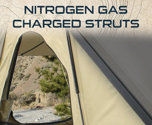 LD TMON Clamshell Aluminum Hard Shell Roof Top Tent - 2 Person Capacity, Tan Body & Green Rainfly