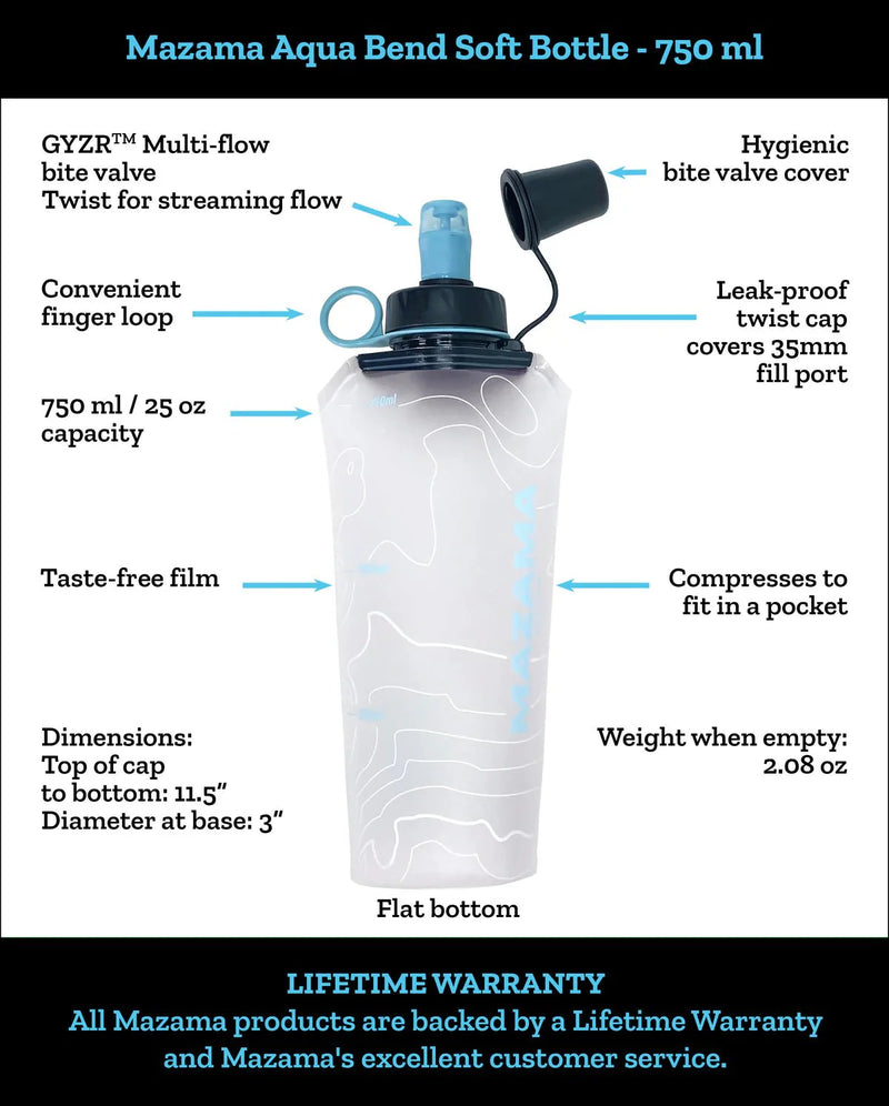Load image into Gallery viewer, Mazama Aqua Bend Soft Collapsible Water Bottles | Lightweight Hiking &amp; Travel Hydration
