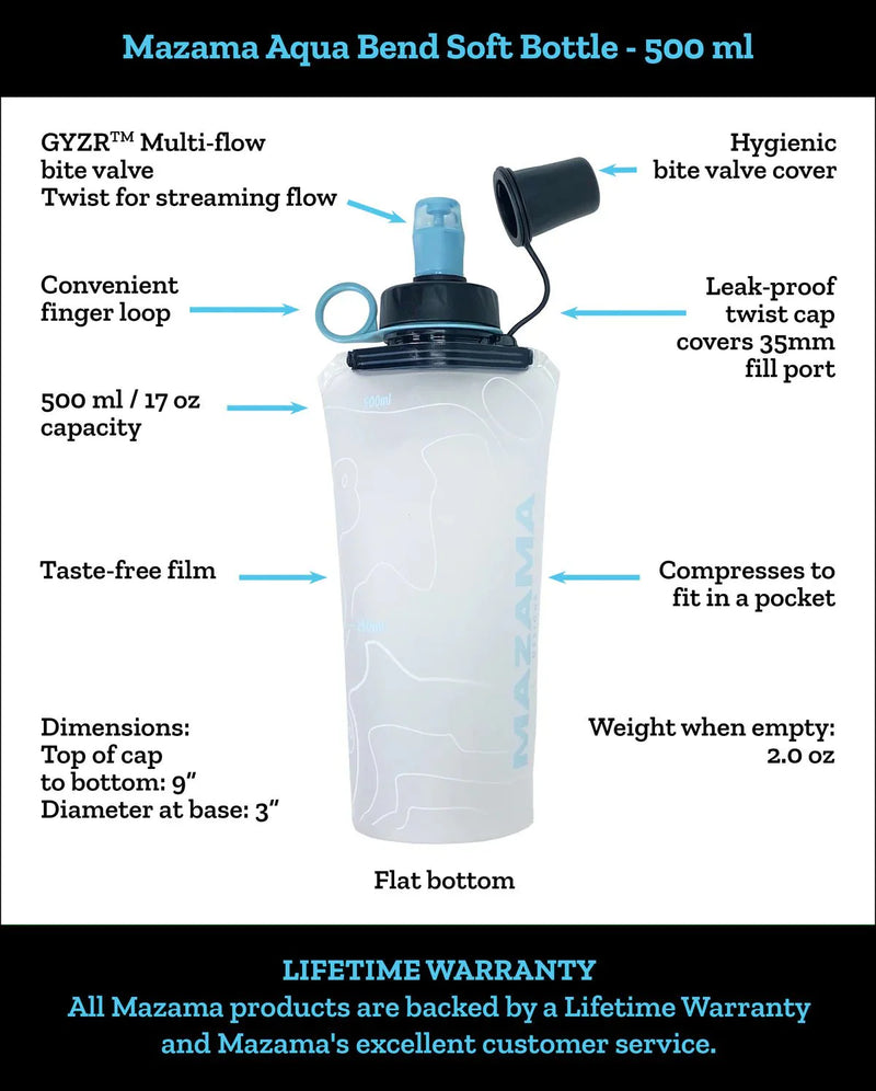Load image into Gallery viewer, Mazama Aqua Bend Soft Collapsible Water Bottles | Lightweight Hiking &amp; Travel Hydration
