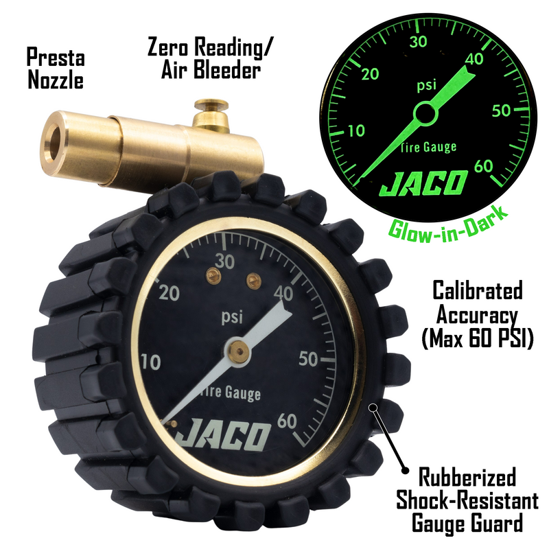 Load image into Gallery viewer, MBX-60 Presta Tire Pressure Gauge for Bikes (Max 60 PSI) | MTB &amp; XC Series
