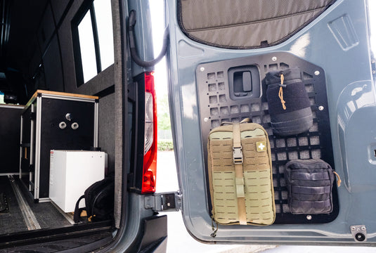 The Original Rear Door Modular MOLLE Storage Panel for Mercedes Sprinter (2019+) by FreedomVanGo