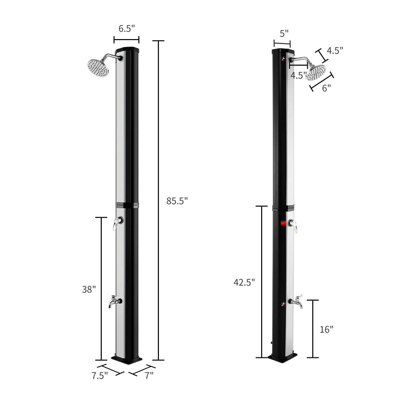 Load image into Gallery viewer, 7.2 Feet 9.3 Gallon Solar Heated Shower with Adjustable Head and Foot Tap
