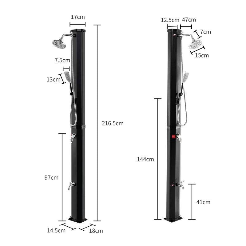 Load image into Gallery viewer, 7.2 Feet 9.3 Gallon Solar Heated Shower with Hand and Foot Tap
