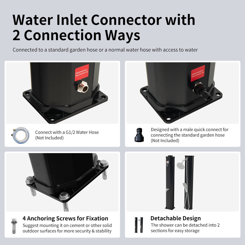 Load image into Gallery viewer, 7.2 Feet 9.3 Gallon Solar Heated Shower with Hand and Foot Tap
