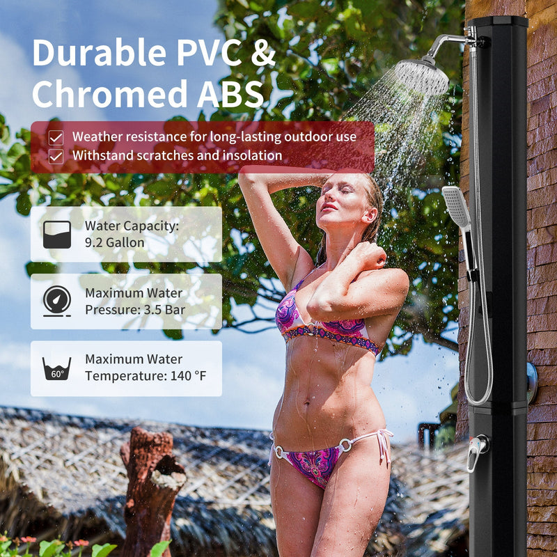 Load image into Gallery viewer, 7.2 Feet 9.3 Gallon Solar Heated Shower with Hand and Foot Tap
