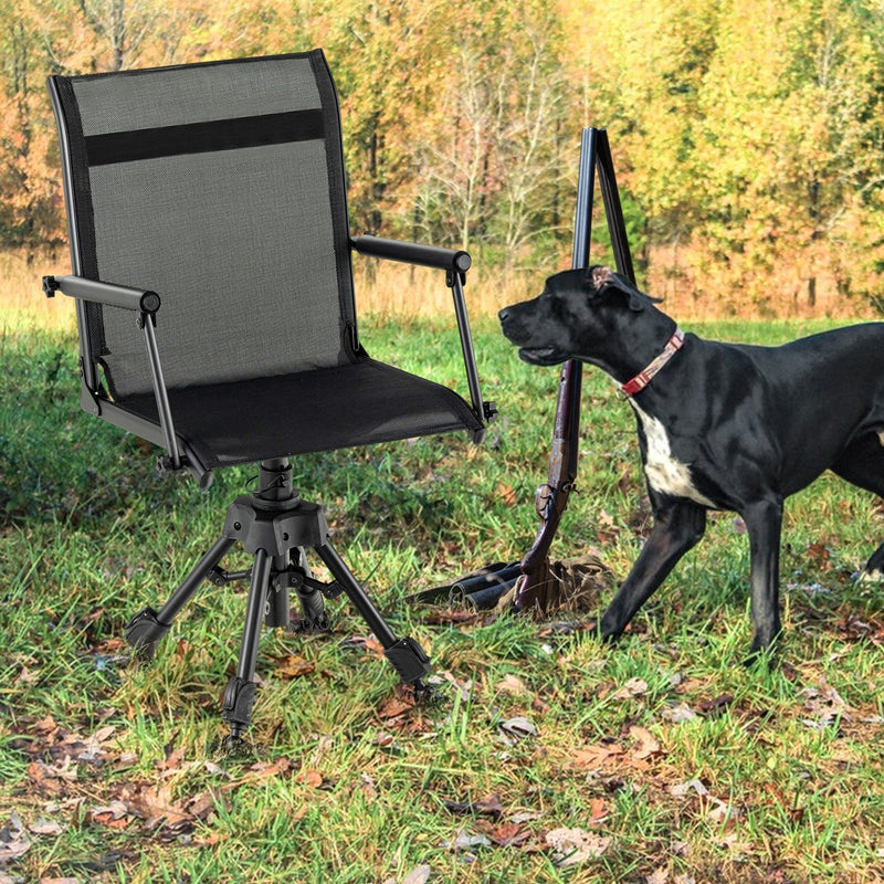 Load image into Gallery viewer, Folding Swivel Patio Chair with 4 Adjustable Leg
