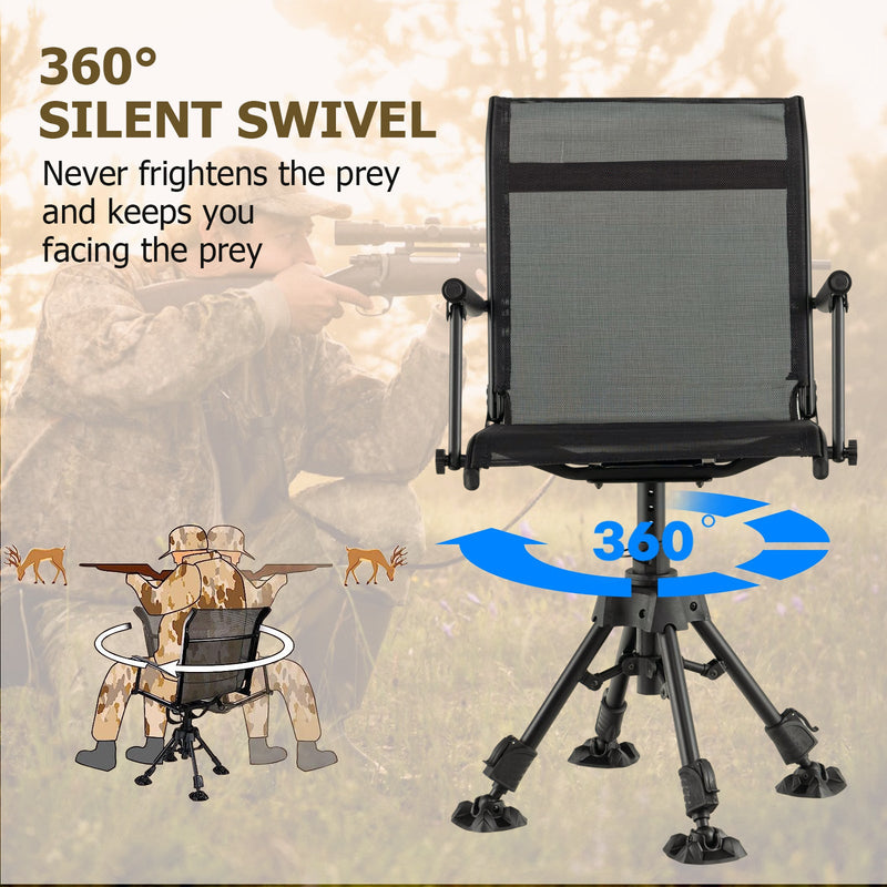 Load image into Gallery viewer, Folding Swivel Patio Chair with 4 Adjustable Leg
