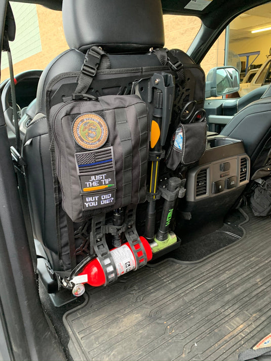 Off-Road Seat Back Panel Kit with Shovel - Hammer - Fire Extinguisher