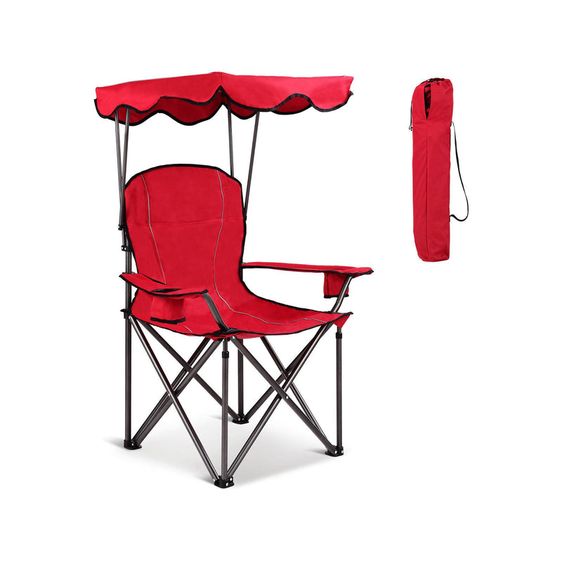 Load image into Gallery viewer, Portable Folding Beach Canopy Chair with Cup Holders

