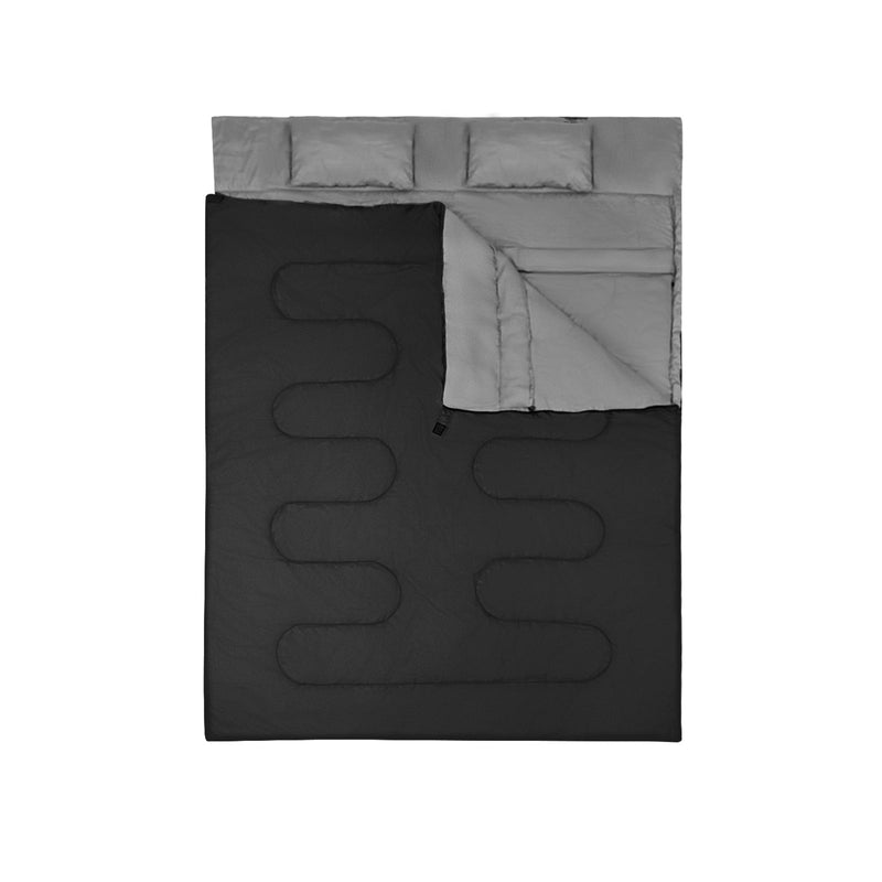 Load image into Gallery viewer, 2 Person Waterproof Sleeping Bag with 2 Pillows-Black
