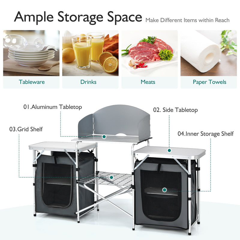 Load image into Gallery viewer, Folding Camping Table with Storage Organizer
