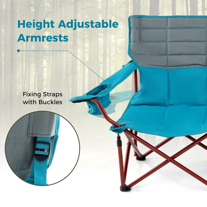 Load image into Gallery viewer, Oversized Camping Chair Folding Loveseat Camping Couch with Cup Holders &amp; Thick Padding
