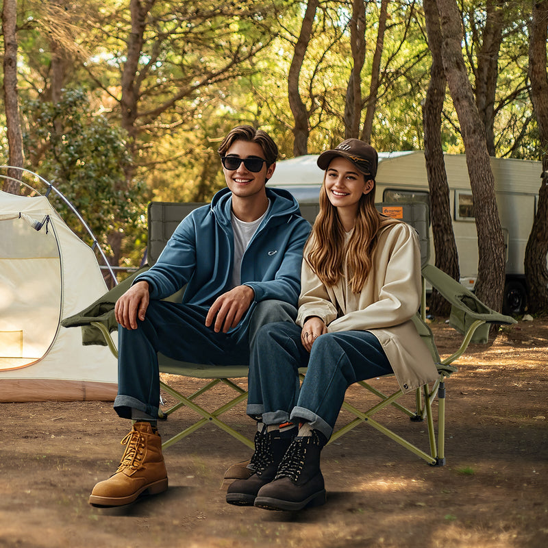 Load image into Gallery viewer, Oversized Camping Chair Folding Loveseat Camping Couch with Cup Holders &amp; Thick Padding
