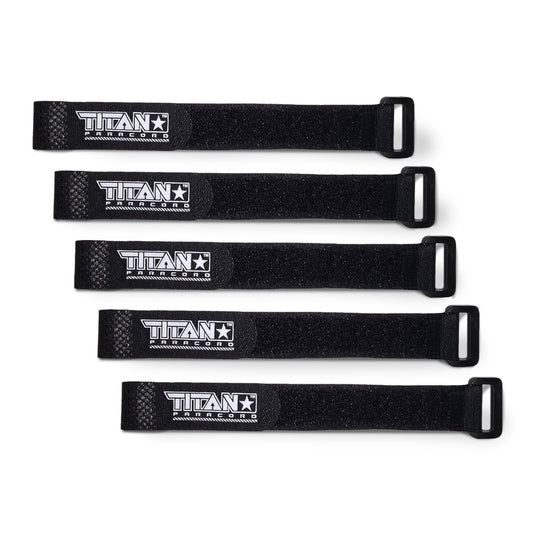Paracord Fasteners, Hook & Loop, 5-Pack | BLACK