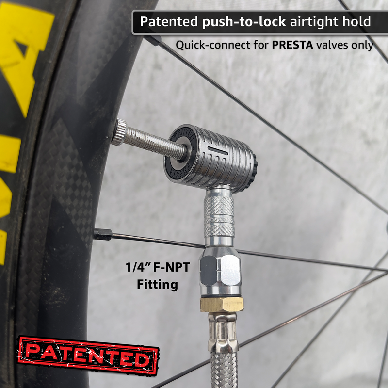 Load image into Gallery viewer, Lightning™ XP Locking Presta Air Chuck for Bike Tires - 1/4" F-NPT (Presta Valves)
