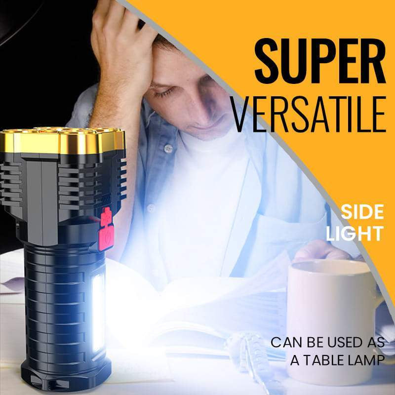 Load image into Gallery viewer, Ultra Bright Waterproof Outdoor LED Flashlight with Side Lamp
