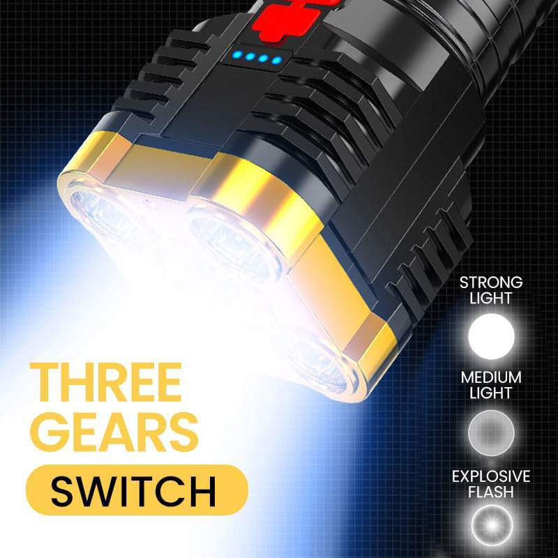 Load image into Gallery viewer, Ultra Bright Waterproof Outdoor LED Flashlight with Side Lamp

