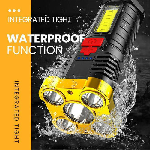 Load image into Gallery viewer, Ultra Bright Waterproof Outdoor LED Flashlight with Side Lamp
