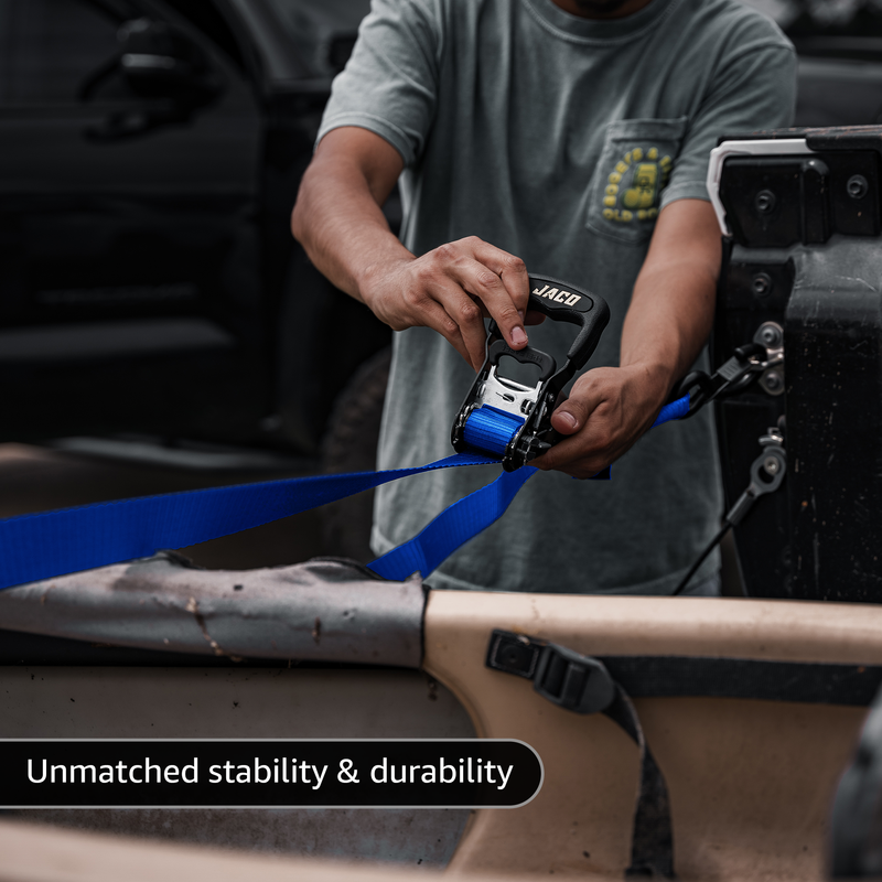 Load image into Gallery viewer, Heavy Duty Ratchet Tie Down Straps with Soft Loops (1.6" x 8 ft) | AAR Certified Break Strength (5,208 lbs)
