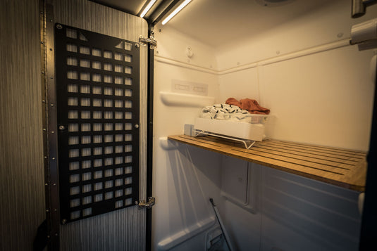 The Original Revel Shower Door MOLLE Panel by FreedomVanGo