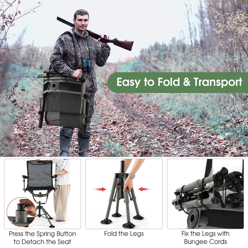 Load image into Gallery viewer, 360 Degree Silent Swivel Hunting Chair-Black

