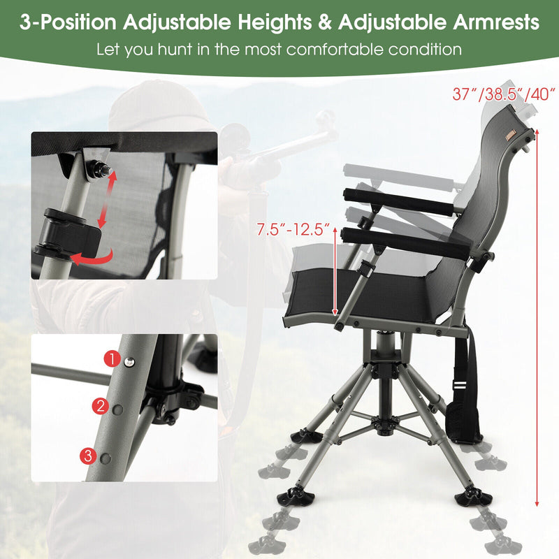 Load image into Gallery viewer, 360 Degree Silent Swivel Hunting Chair-Black
