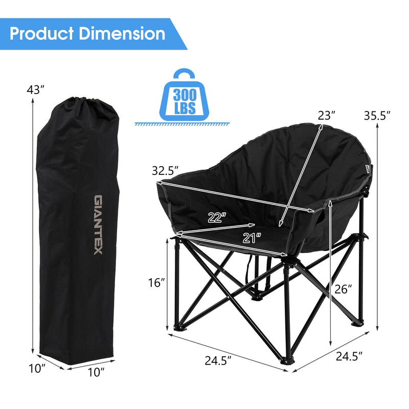 Load image into Gallery viewer, Folding Camping Moon Padded Chair with Carrying Bag
