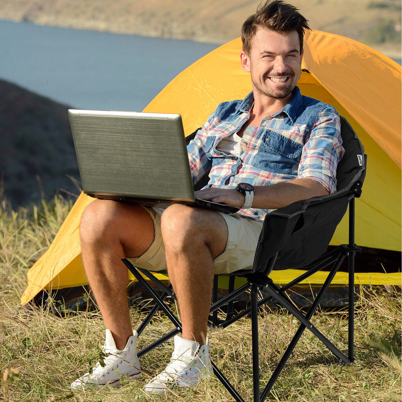 Load image into Gallery viewer, Folding Camping Moon Padded Chair with Carrying Bag
