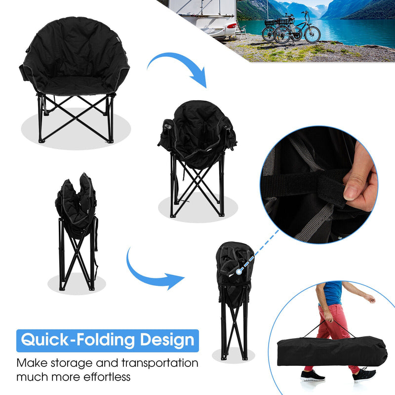 Load image into Gallery viewer, Folding Camping Moon Padded Chair with Carrying Bag
