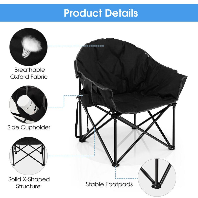 Load image into Gallery viewer, Folding Camping Moon Padded Chair with Carrying Bag
