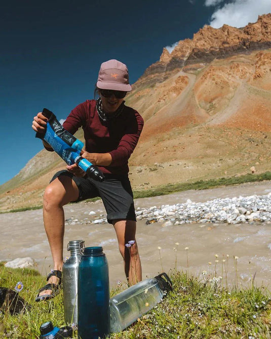 Sawyer Point One Squeeze Water Filter System | 0.1 Micron Backpacking Filter with Two 1L Pouches