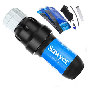 Load image into Gallery viewer, Sawyer Point One Squeeze Water Filter System | 0.1 Micron Backpacking Filter with Two 1L Pouches
